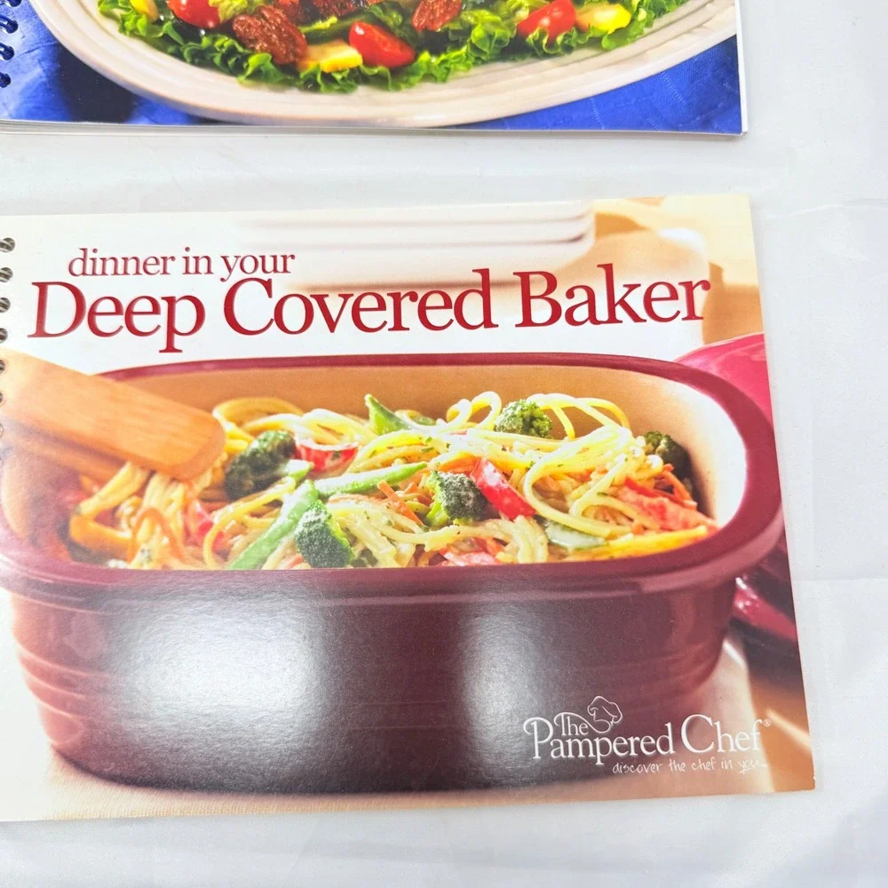Pampered Chef Cookbook Set Lot of 6 Spiral Bound Recipe Books Main Dishes Baking